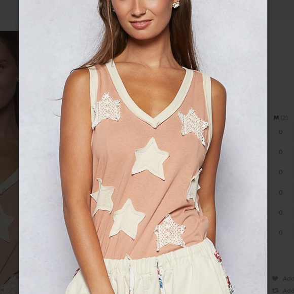 POL Tan and Cream Star Tank Top - Picture 3 of 11